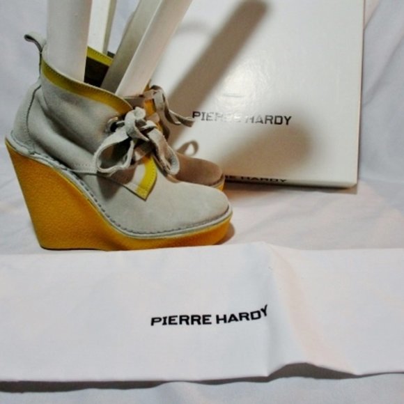 PIERRE HARDY PLATFORM Suede WEDGE Heel BOOTIE Shoe - Picture 2 of 8